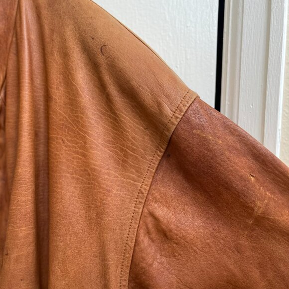 Comstock Endurance Genuine Brown Leather Jacket Size 42 distressed - Picture 6 of 8